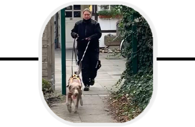 Sandra mit ihrer Weimaraner Hündin Lotte